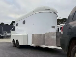 Factory Price Standard 2 Horse Trailer 4m Straight Load Snack Food Application Fiberglass Stainless Steel Aluminum 1