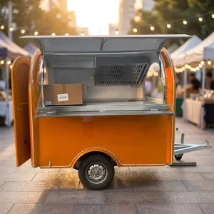 Factory Promotion Customized Small Traction 3 Wheel Stainless Steel Mobile Trailer High Quality Customized Color Full Car Food