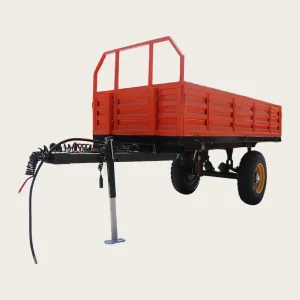 Farm Back Tipping Hydraulic Tipper Trailers Tractor 5 Ton Capacity Air Brake Europe Standard Single Axle Trailers