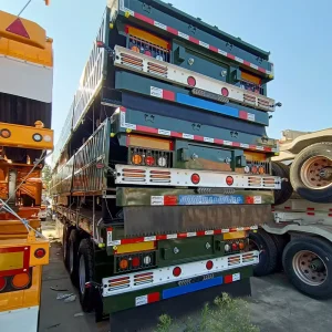 Flat Bed 3 Axle 40ft 50 Ton Flatbe 20ft 60ft 50ft Container Flatbed Semi-trailer Truck Trailers for Vehicle