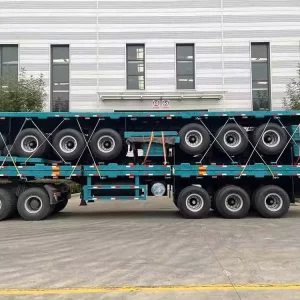 Flat Bed Semi Trailer Heavy Duty 40ft Container Transport 3 Axle Flatbed Trailer Durable