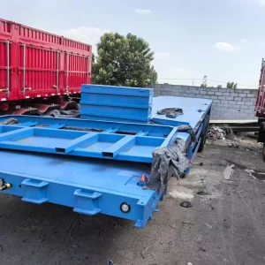 Flat Bed Trailer with Crane for Excavator Flat Glass on Prime Mover Trailer 40ft Flat Bed Trailer