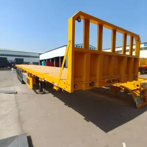Flat Platform Semi Truck Trailers 20 40 45ft Container Carrier Flatbed Semi Trailer
