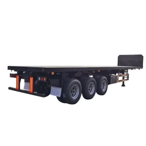 Flatbed Semi Trailer 3 Axle Heavy Transportation Semi Trailer