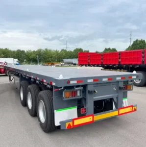 Flatbed Semi Trailer for Transporting 20 Foot 40 Foot Containers with 12 Locks