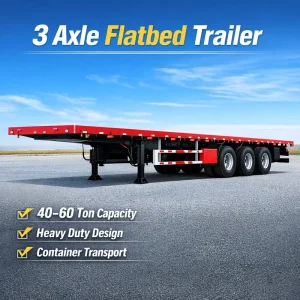 Flatbed Semi Truck Trailer 20ft 40ft 45ft Container Flatbed Truck Chassis Trailers Platform for Sale