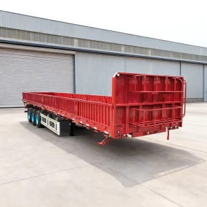 Flatbed Side Wall Semi Trailer Bulk Cargo Truck Steel Customized 3 Axle Semi trailer