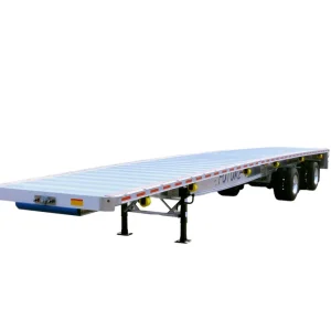 Flatbed Trailer Flat Bed Semi Trailer 3 Axles 60 Tons 80 100 Ton Steel Truck Trailers