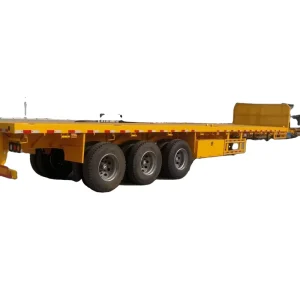 Flatbed Trailer to Transport Heavy Cargo and Containers with 3 Axles Trailers for Cars