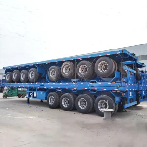Flatbed Trailers Customized 4 Axles 40ft 45ft Container Transportation Multiple Goods Flatbed Semi Trailer in China