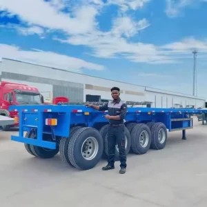 Flatbed Trailers Customized 4 Axles 40ft 45ft Container Transportation Multiple Goods Flatbed Semi Trailer in China