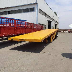 Flatbed Truck Powder Semi Trailer 3 Axle Flat Bed Semi Trailer 45 Feet Flatbed Trailers