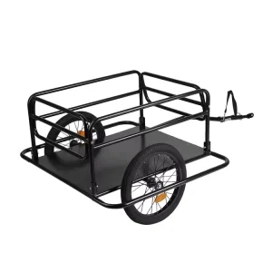 Folding Adjustable Removable Cargo Bicycle Utility Cart Luggage Trailer Transport Wagon