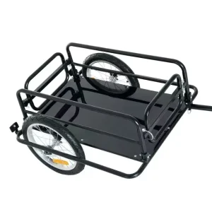 Folding Bicycle Bike Cargo Storage Cart and Luggage Trailer with Hitch Tow Cart Shopping Cart