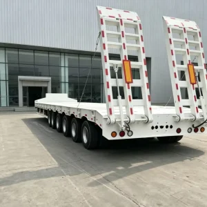 Folding Gooseneck Lowbed Trailer 12R22.5 8 Axle Low Bed Semi Trailers
