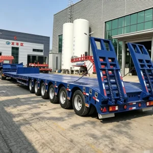 Folding Gooseneck Lowbed Trailer 7 Axle Low Bed Semi Trailer