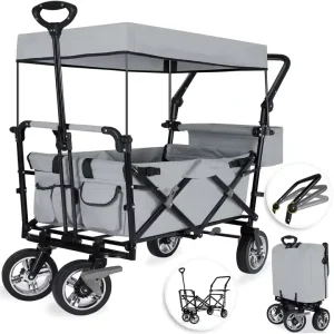 Folding Wagon Cargo Trolley Foldable Utility Trolley Trailer Stroller Collapsible Foldable Trolley Push Pull Utility Wagon