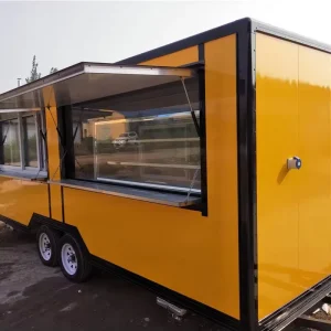 Food Trailer Fully Equipped Mobile Food Trailer Square Containers White with Full Kitchen