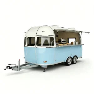 Food Trailer with CE Certification Aluminum Frame Fully Equipped Rust Resistant Mobile Kitchen for Pizza & Fried Chicken Vending