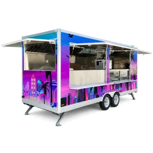 Food Truck Mobile Food Catering Trailer Fully Equipped Outdoor Mobile Beer Ice Cream Coffee Carts Food Trailers Fully Equipped