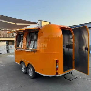 Food Truck with Full Kitchen Mobile BBQ Food Truck Concession Mobile Kitchen Snack Coffee Cart Food Trailer