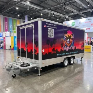 Foodtruck Bakery Coffee Shop Bar Pizza Oven Trailer Fully Equipped Mobile Restaurant Food Truck with Deck