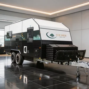 For OEM RV Supplier High Quality Modern Family Camper Trailer Rear Loading Space for Camping Toy Hauler Offroad Caravan