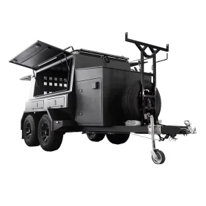 For TD5 Tradesman Aluminum Travel Trailer Lightweight Mini Movable RV Slide Out Kitchen Off Road Ready 4 Person Capacity