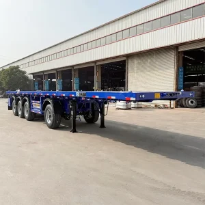 Four Axle Flatbed Semi Trailers and 40-foot Container Transport Flatbed Truck Trailers Manufactured in Chinese Factories