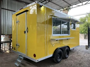 Fully Equipped Food Truck Mobile Food Stall Mobile Plaza Catering Franchise Food Trailer with a Complete Kitchen