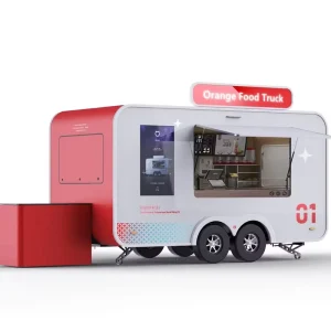 Fully Equipped Mobile Fast Food Trailer Truck Snack Food Factory Candy Chips Rust Resistant 4 Wheel Full Kitchen Facilities