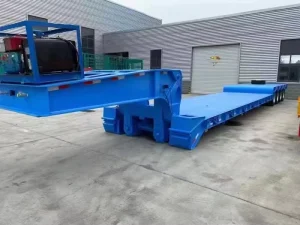 Fuwa Axle 60T 80T Goose Neck Removable Lowbed Heavy Duty Steel Q345B Transport Spring Truck Trailers