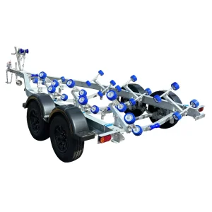 Galvanized 21ft Tandem Axle Wobbly Rollers Aluminum Boat Trailer with 1550kg Payload VIN DOT Certified Licenseable