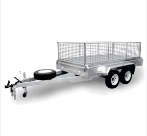 Galvanized 8X5 Tandem Axle Box Trailer 600/900mm Cage Heavy-Duty Car Hauler 2000kg Payload Leaf Spring Suspension