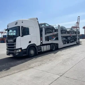 Galvanized Car Transport Trailer Air Suspension