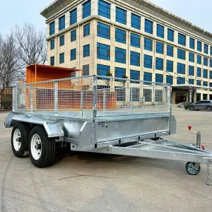 Galvanized Steel Car Hauler Trailer with Removable Fence Sides & Tipping Function Cargo & Utility Trailers