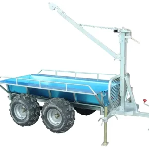 Galvanized Timber Trailer Forest Wood ATV Trailer With Crane Optional A03E