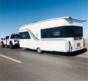 German Imported China Assembled Outdoor Family Travel Trailer Camper Trailer Towable Car Van