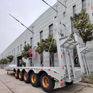 Good Trafficability 20 100ton Heavy Duty Lowboy Trailer Gooseneck Semi Truck Trailers