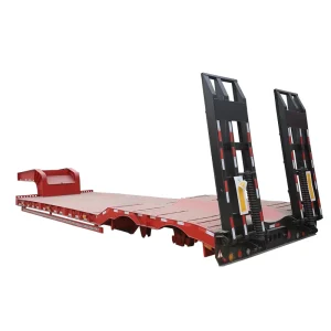 Gooseneck Flatbed Semi Trailer Three Axle Heavy Duty Container Semi Trailer