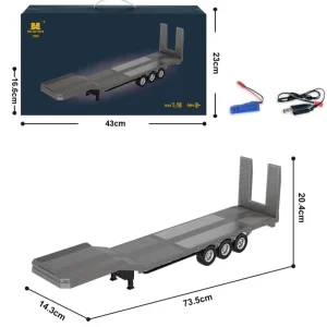 HOSHI New Toys Huina 1502 RC Trailer 1/18 Platform Semi Trailer for 1:18 770s 1501 RC Tractor Truck RC Cars Toy for Boy
