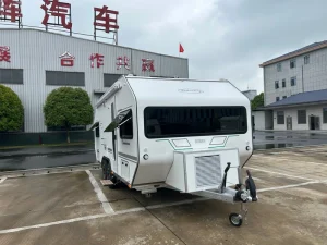 Hard Man Tank Design Aluminum Stable Off Road Dual Axle Teardrop Travel Trailer Camping Car Caravan RVs Campers House Trailers