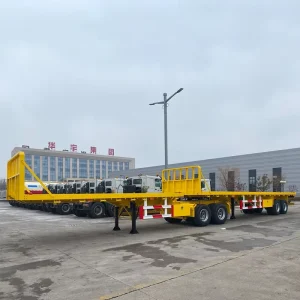Heavy Cargo Transport 4 Pairs and 2 Singles Flatbed Container Carrier Truck Trailer