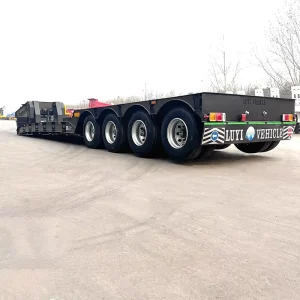 Heavy Duty 100 Ton 4 Axle Removable Gooseneck Lowboy Trailer Excavator Crane Transport RGN Lowbed Semi Trailer