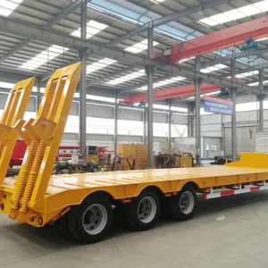 Heavy Duty 100 Ton Steel Low Bed Semi Trailer for Cargo Transport