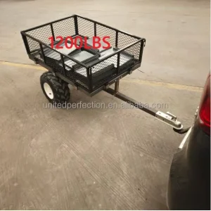 Heavy Duty 1000 LBS Capacity Steel Flatbed ATV Cart Dump Trailer Customizable ATV Trailer Wagon for Motorcycles and ATV