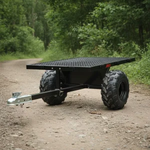 Heavy-Duty 1000 LBS Capacity Steel Flatbed ATV Cart Dump Trailer Customizable ATV Trailer Wagon for Motorcycles and ATV
