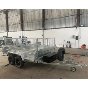Heavy Duty 10×5 Galvanized Tandem Box Trailer With LED Lights Hot Dipped Surface Finish