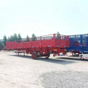 Heavy Duty 12 Tyres Semi Trailer 10m 3 Axle 40000kg Sideboard Container Truck Global Export Semi Trailer Half Hanging Platform