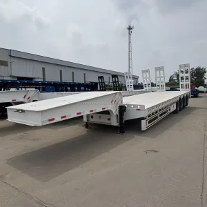 Heavy Duty 13m Low Loader Semi Trailer 3/4/5 Axles 60-100T Capacity with High Strength Steel for Heavy Equipment Transport